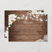 Rustikale hölzerne mit Blumenschnur beleuchtet Einladung (Vorne/Hinten)