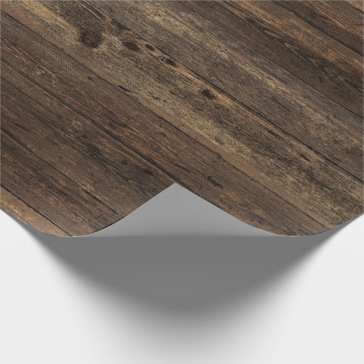 Rustikale hölzerne Packpapier-Rolle Geschenkpapier (Ecke)