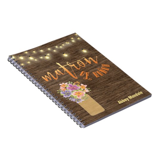 Rustikale hölzerne Schnur beleuchtet Notizblock (Rechte Seite)