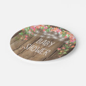 Rustikale hölzerne Schnur beleuchtet Pappteller (Schrägansicht)