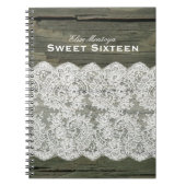 Rustikale hölzerne Spitze 16. Geburtstag Notizblock (Vorderseite)