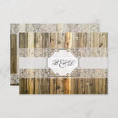 Rustikale hölzerne Spitze-elegante Einladung (Vorne/Hinten)