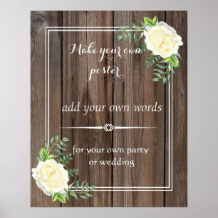 Rustikale hölzerne stellen Ihren eigenen Poster