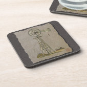 Rustikale hölzerne Windmühle Untersetzer (Linke Seite)