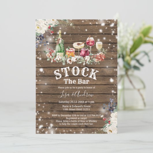 Rustikale Holzfäller Dusche Stock die Bar Einladung (Stehend Vorderseite)