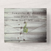 Rustikale Holzfäller Herbst Fern Barnelenhochzeit All In One Einladung (Rückseite)