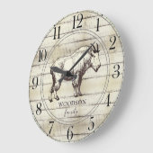 Rustikale Holzfamilie Bergziege Große Uhr (Winkel)