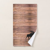 Rustikale Holzfamilie Name Elch Badetuch Set (Handtuch)