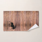 Rustikale Holzfamilie Name Elch Badetuch Set (Handtuch)