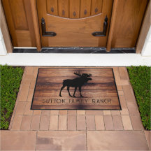 Rustikale Holzfamilie Name Elche Silhouette