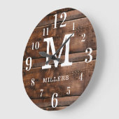Rustikale Holzfamilie Name große Stückzahlen Monog Wanduhr (Winkel)