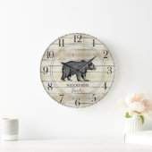 Rustikale Holzfamilie Walking Bären Große Uhr (Zuhause)