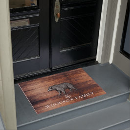 Rustikale Holzfamilie Walking Bear Doormat Fußmatte