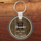 Rustikale Holzfamilie Wiedersehen Zusammenführen P Schlüsselanhänger (Vorderseite)