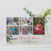 Rustikale Holzfamilien sammeln Beeren Weihnachten (Stehend Vorderseite)