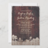 Rustikale Holzfarm Einladung zur Hochzeit (Vorderseite)