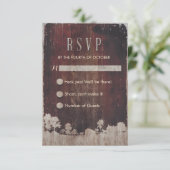 Rustikale Holzfarm RSVP Karte (Stehend Vorderseite)
