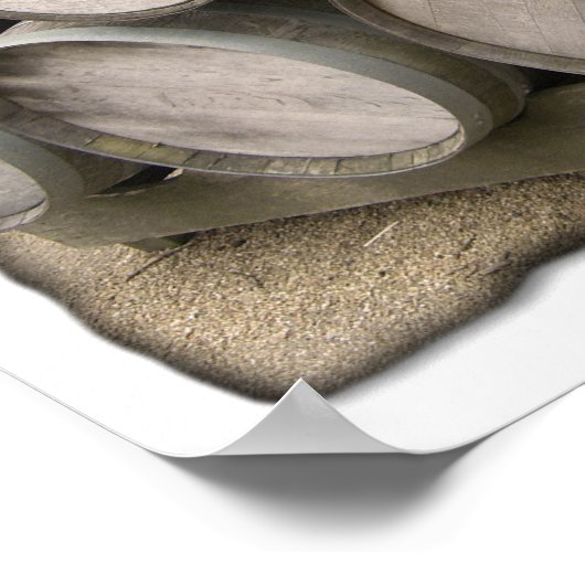 Rustikale Holzfässer Poster (Ecke)