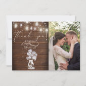 Rustikale Holzfechten Dankeskarte (Vorderseite)