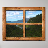 Rustikale Holzfenster mit Blick auf Neuseeland Poster (Vorne)