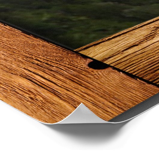 Rustikale Holzfenster mit Blick auf Neuseeland Poster (Ecke)