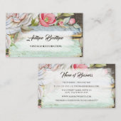 Rustikale Holzflora Antiquitätenladen Vintage Rest Visitenkarte (Vorne/Hinten)