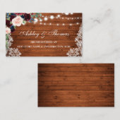 Rustikale Holzflora-Hochzeitskarte Begleitkarte (Vorne/Hinten)