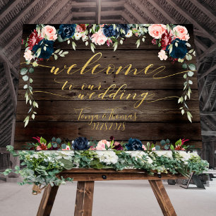 Rustikale Holzfloral Gold Extravagante Kalligraphi Poster