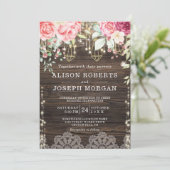 Rustikale Holzflorenleuchten Hochzeit Einladung (Stehend Vorderseite)