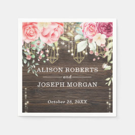 Rustikale Holzflorenleuchten Hochzeit Serviette