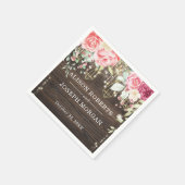 Rustikale Holzflorenleuchten Hochzeit Serviette (Ecke)
