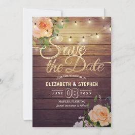 Rustikale Holzflorenleuchten Save the Date