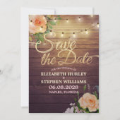 Rustikale Holzflorenleuchten Save the Date (Vorderseite)