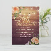 Rustikale Holzflorenleuchten Save the Date (Stehend Vorderseite)