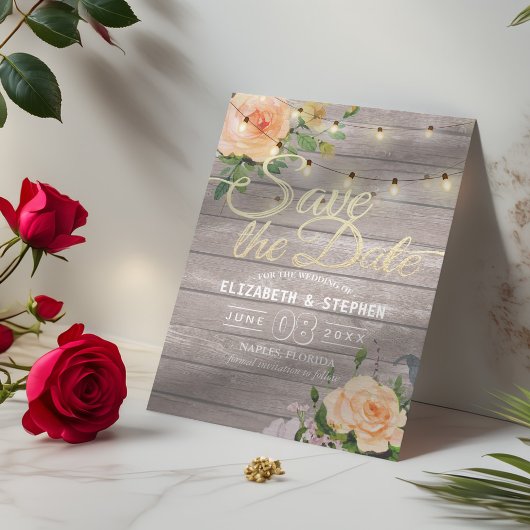 Rustikale Holzflorenleuchten Save the Date