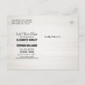 Rustikale Holzflorenleuchten Save the Date Ankündigungspostkarte (Rückseite)