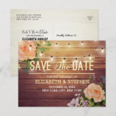 Rustikale Holzflorenleuchten Save the Date Ankündigungspostkarte (Vorne/Hinten)
