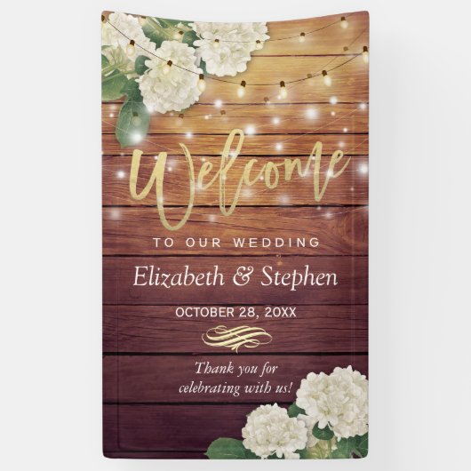 Rustikale Holzflorenleuchten zum Hochzeitsempfang Banner (Vertikal)