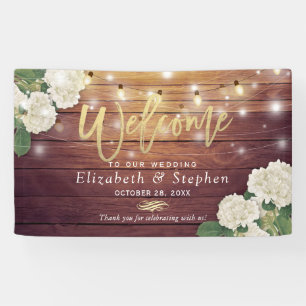 Rustikale Holzflorenleuchten zum Hochzeitsempfang Banner