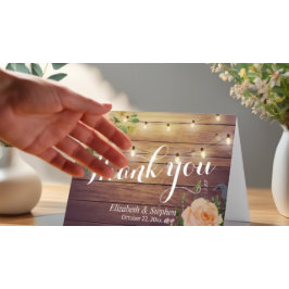 Rustikale Holzflorenlichter Hochzeit Danke