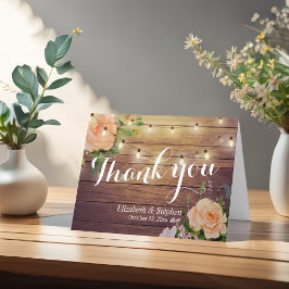 Rustikale Holzflorenlichter Hochzeit Danke