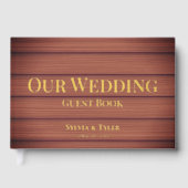 Rustikale Holzfolienhochzeit Gästebuch (Vorderseite)
