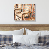 Rustikale Holzgestühle Leinwanddruck (Insitu (Schlafzimmer))