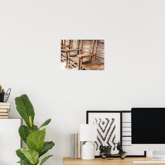 Rustikale Holzgestühle Poster (Heimbüro)