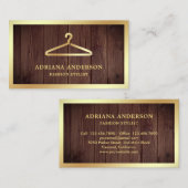 Rustikale Holzgoldkleidung gefährdet Mode-Stylist Visitenkarte (Vorne/Hinten)