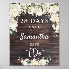 Rustikale Holzgrün Blumenschild Poster