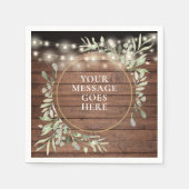 Rustikale Holzgrün Foliage String Lights Serviette (Vorderseite)