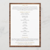 Rustikale Holzgrüne Beerdigung Programm (Rückseite)