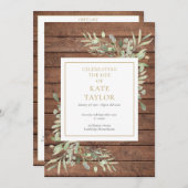 Rustikale Holzgrüne Beerdigung Programm (Vorne/Hinten)