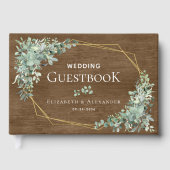Rustikale Holzgrüne Elegant Eukalyptus Wedding Gästebuch (Vorderseite)
